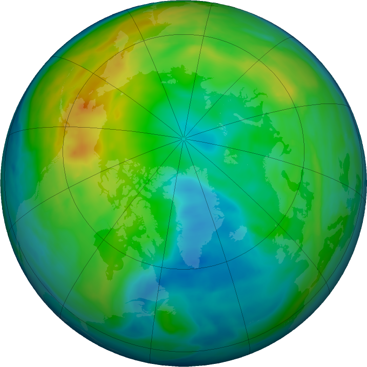 Arctic ozone map for 26 November 2021